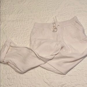 Ann Taylor LOFT, White Linen Pants, Size Large